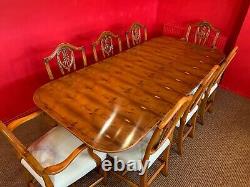7ft Amazing Designer Art Deco style Burr Yew tree dining table French Polished