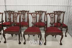 8 Classic Chippendale Style Mahogany Ball & Claw Dining Chairs