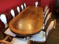 9.3ft MAGNIFICENT GRAND REGENCY STYLE FLAME MAHOGANY TABLE PRO FRENCH POLISHED