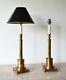 A Pair Of Besselink & Jones Candlestick Brass Hall Desk Bed Side Table Lamps