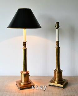 A Pair of Besselink & Jones Candlestick Brass Hall Desk Bed Side Table Lamps