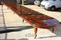 A Simply huge world class magnificent Grand 32ft / 10 meter Burr Walnut table