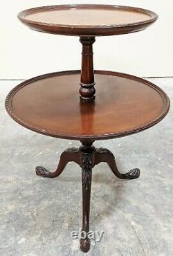 AMERICAN Carved MAHOGANY English Chippendale Style DUMBWAITER TABLE by WEIMAN