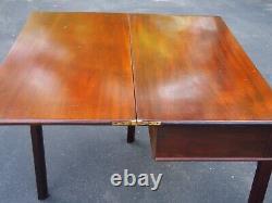 AMERICAN PERIOD CHIPPENDALE GAMES TABLE PA MAHOGANY FOLD OVER withMOLDED LEGS