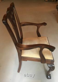 AUTHENTIC CRAFTIQUE Chippendale Ball Claw Mahogany Formal Dining Room Chairs