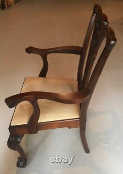 AUTHENTIC CRAFTIQUE Chippendale Ball Claw Mahogany Formal Dining Room Chairs