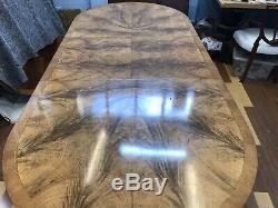 Amazing CMC Designs Art Deco Burr Walnut dining table to be pro French polished