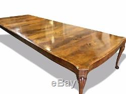 Amazing giant and very rare 14ft Burr Walnut dining table pro French polished