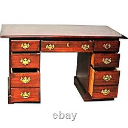 American Mahogany Kneehole Desk Secretary Writing Office Table Furniture Vintage