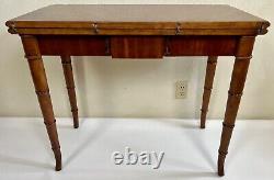 American of Martinsville Faux Bamboo Chippendale Flip Top Console Table