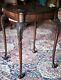 Antique 1800s Chippendale End Side Table Mahogany Ball & Claw Feet Cabriole Legs