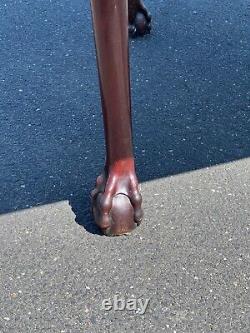 Antique 18th Century Mahogany Chippendale Ball and Claw Foot Drop Leaf Table