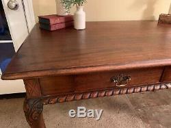 Antique 20th century Chicago Public Library Chippendale Style Table (desk)