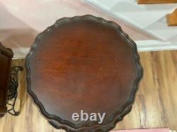 Antique 3 Tier Pie Crust Table by Ferguson Bro. Hoboken NJ 34 tall