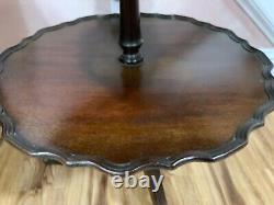 Antique 3 Tier Pie Crust Table by Ferguson Bro. Hoboken NJ 34 tall