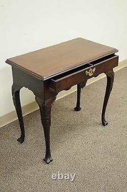 Antique 30W Chippendale Queen Anne Shell Carved Mahogany 1 Drawer Console Table