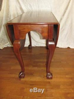 Antique American Mahogany Chippendale Drop Leaf Dining Table Circa 1770