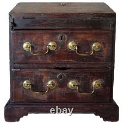 Antique Anglo Indian Chippendale Teak Table-Top Writing Chest / Box 18th century