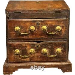 Antique Anglo Indian Chippendale Teak Table-Top Writing Chest / Box 18th century