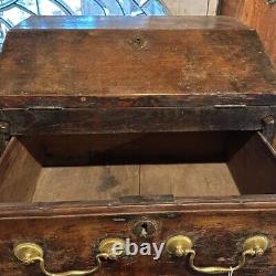 Antique Anglo Indian Chippendale Teak Table-Top Writing Chest / Box 18th century