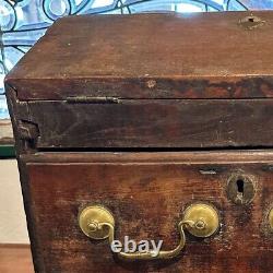 Antique Anglo Indian Chippendale Teak Table-Top Writing Chest / Box 18th century