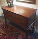 Antique Chinese Chippendale 2 Drawer Burl And Mahogany Server