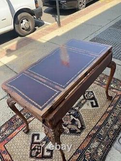 Antique Chippendale Card Table Ball & Claw Foot Extends To 3 Leafs If Needed