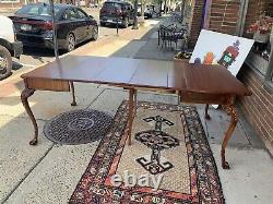 Antique Chippendale Card Table Ball & Claw Foot Extends To 3 Leafs If Needed