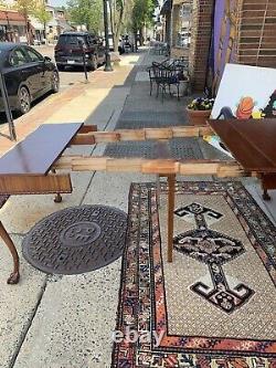 Antique Chippendale Card Table Ball & Claw Foot Extends To 3 Leafs If Needed