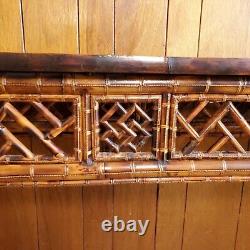 Antique Chippendale Chinese Bamboo and Rattan Altar/Console Table