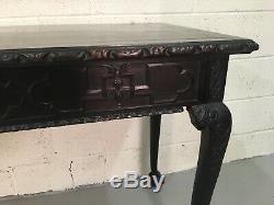 Antique Chippendale Heavily Carved Console Table Ball and Claw Foot 1900s