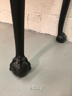 Antique Chippendale Heavily Carved Console Table Ball and Claw Foot 1900s