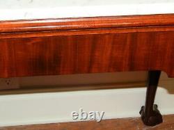 Antique Chippendale Mahogany Ball Claw Marble Top Console Mixing Side Table