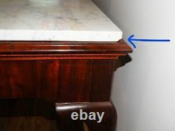 Antique Chippendale Mahogany Ball Claw Marble Top Console Mixing Side Table