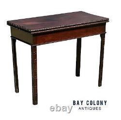 Antique Chippendale Mahogany Card Table with Foliate Carved Edge Circa 1760