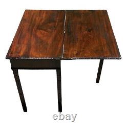 Antique Chippendale Mahogany Card Table with Foliate Carved Edge Circa 1760