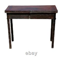 Antique Chippendale Mahogany Card Table with Foliate Carved Edge Circa 1760