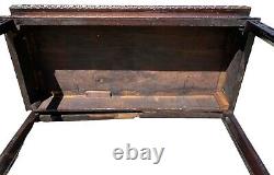 Antique Chippendale Mahogany Card Table with Foliate Carved Edge Circa 1760