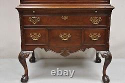 Antique Chippendale Mahogany Carved Ball and Claw Highboy Tall Chest Dresser