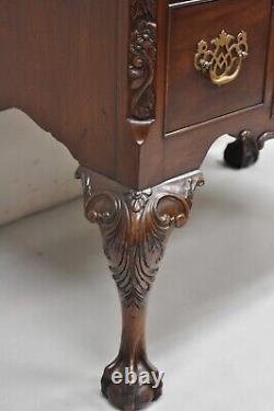 Antique Chippendale Mahogany Carved Ball and Claw Highboy Tall Chest Dresser