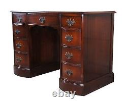 Antique Chippendale Mahogany Kneehole Bowfront Library Office Table Writing Desk
