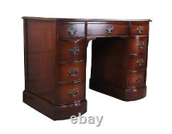 Antique Chippendale Mahogany Kneehole Bowfront Library Office Table Writing Desk