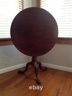 Antique Chippendale Mahogany Round Tilt Table/ Philadelphia