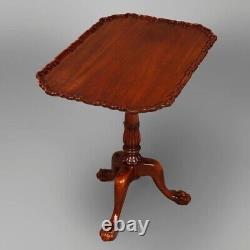 Antique Chippendale Mahogany Tilt-Top Table Circa 1930