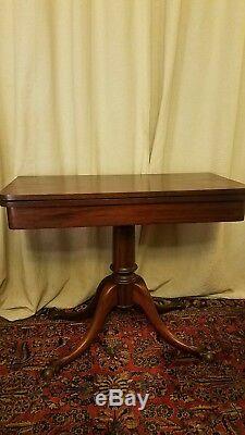 Antique Chippendale Mahogany game table, claw and ball feet