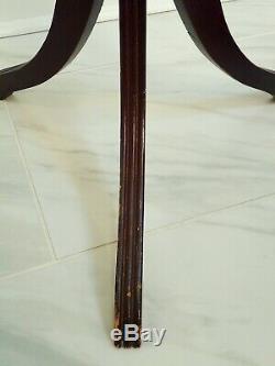 Antique Chippendale Queen Anne Pedestal Plant Table Tripod Mahogany Wooden Stand