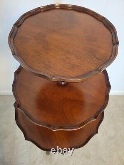 Antique Chippendale Style 3-Tier Mahogany Table Metal Claw Feet LOCAL PICKUP