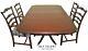 Antique Chippendale Style Mahogany Dining Table Set With Four Ribbonback Chairs