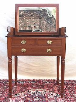 Antique Chippendale Style Mahogany Vanity Or Dressing Table With Folding Mirror