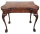 Antique English 19th C Ball & Claw George I Mahogany Flip Top Game Table Console